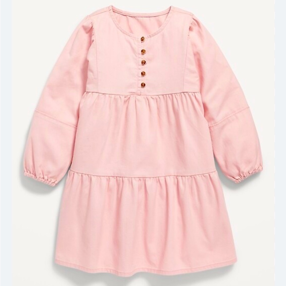 Long-Sleeve Tiered Button-Front Dress for Toddler Girls Size 3t‎